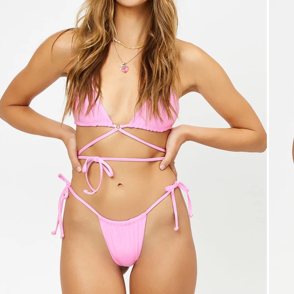 Frankie’s Bikinis x all pink bikini set size XL